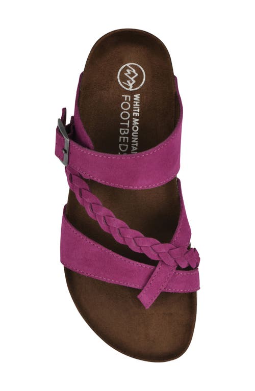 White Mountain Footwear Hazy Leather Footbed Sandal In Purple Rain/suede