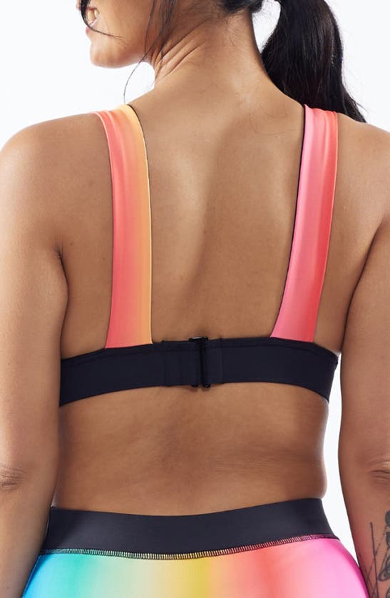 Tomboyx Reversible Plunge Bikini Top In Melting Rainbow