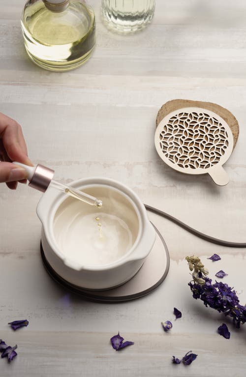 Ohom Jun Self-heating Diffuser Set In Jasmine White