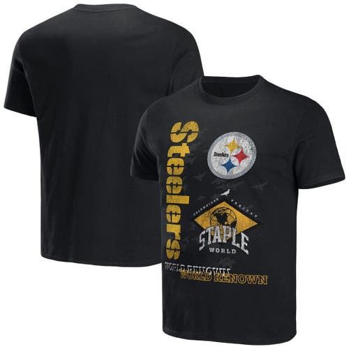 Men's NFL x Staple Black Pittsburgh Steelers World Renowned T-Shirt