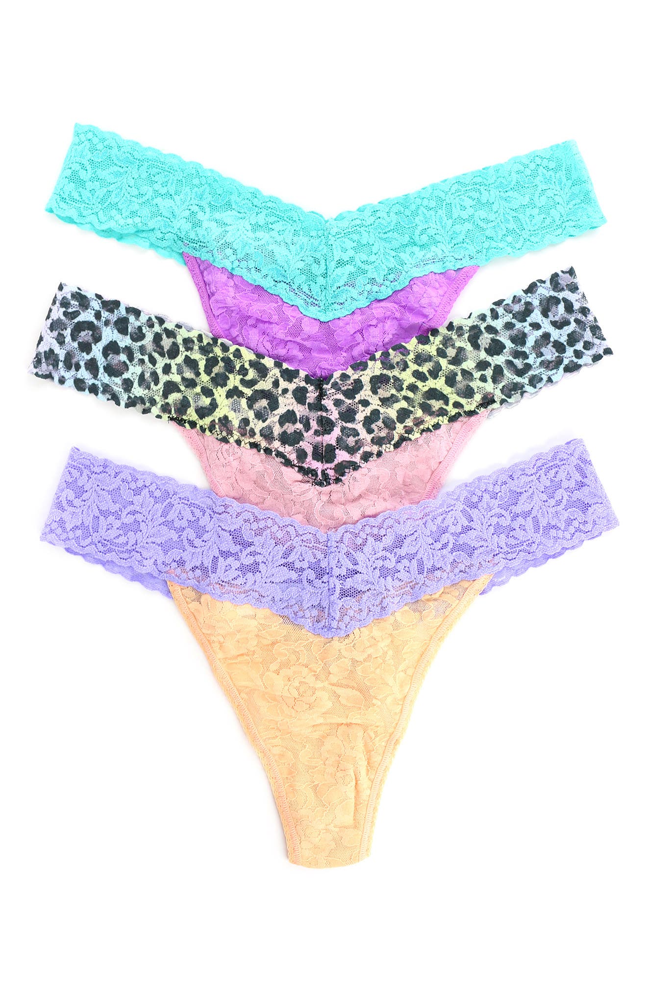 Hanky Panky Original Rise Stretch Lace Thong Panties In Arbe