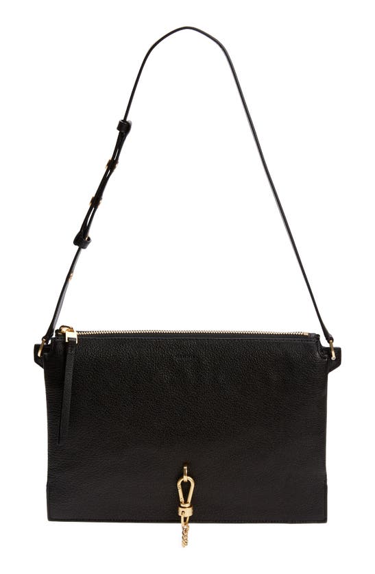 Allsaints Sheringham Leather Shoulder Bag In Black | ModeSens