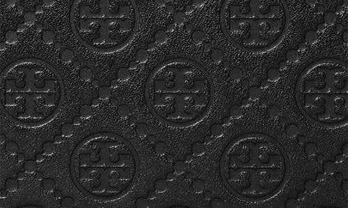 Tory Burch Mini T Monogram Canvas Tote Bag In Black