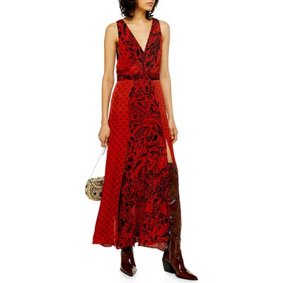 Topshop Mix Print Sleeveless Dress, US (fits like 0) - Red