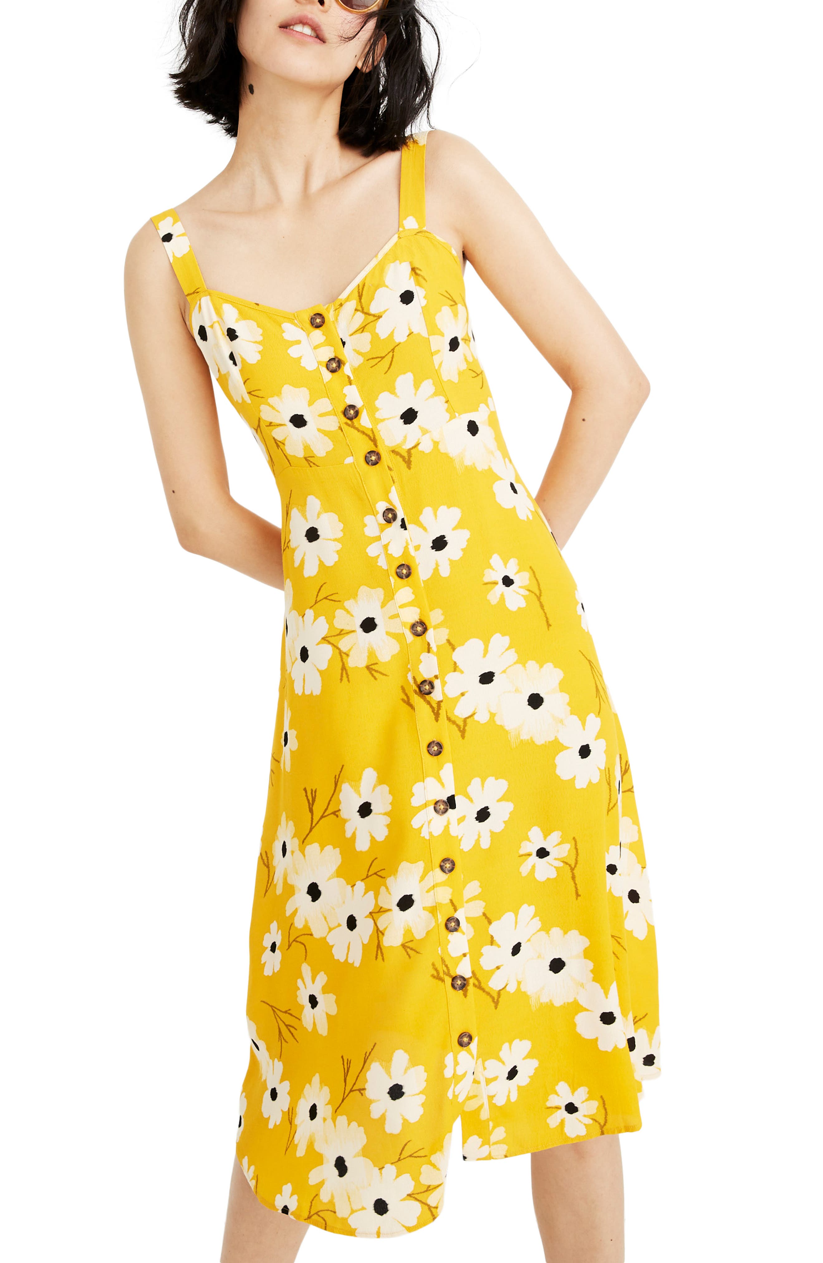 Madewell Ikat Floral Button Front Dress