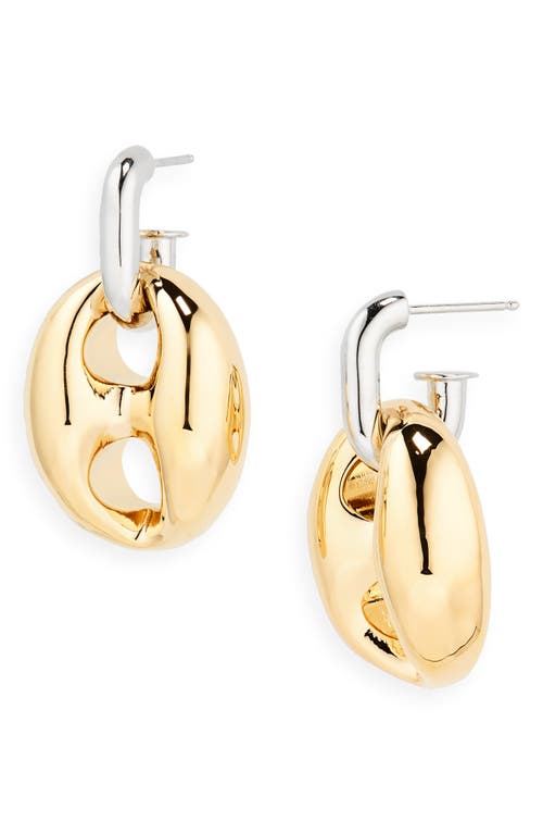 Eight Two-Tone Drop Earrings in Gold /Silver