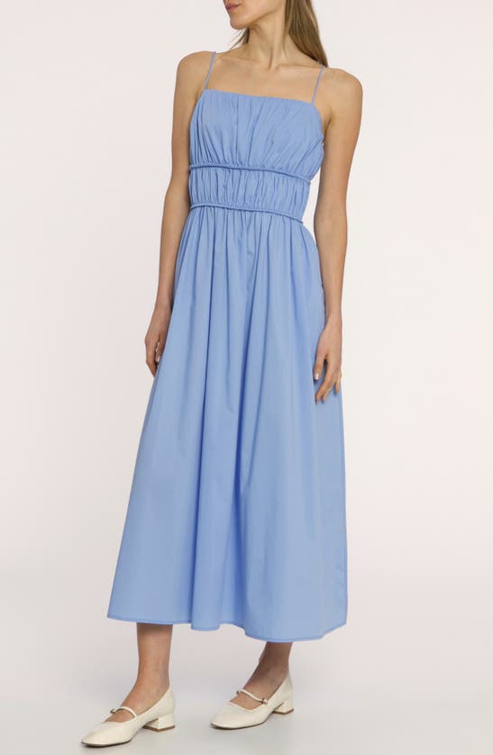 Shop Luxely Tidal Cotton Blend Sundress In Bel Air Blue