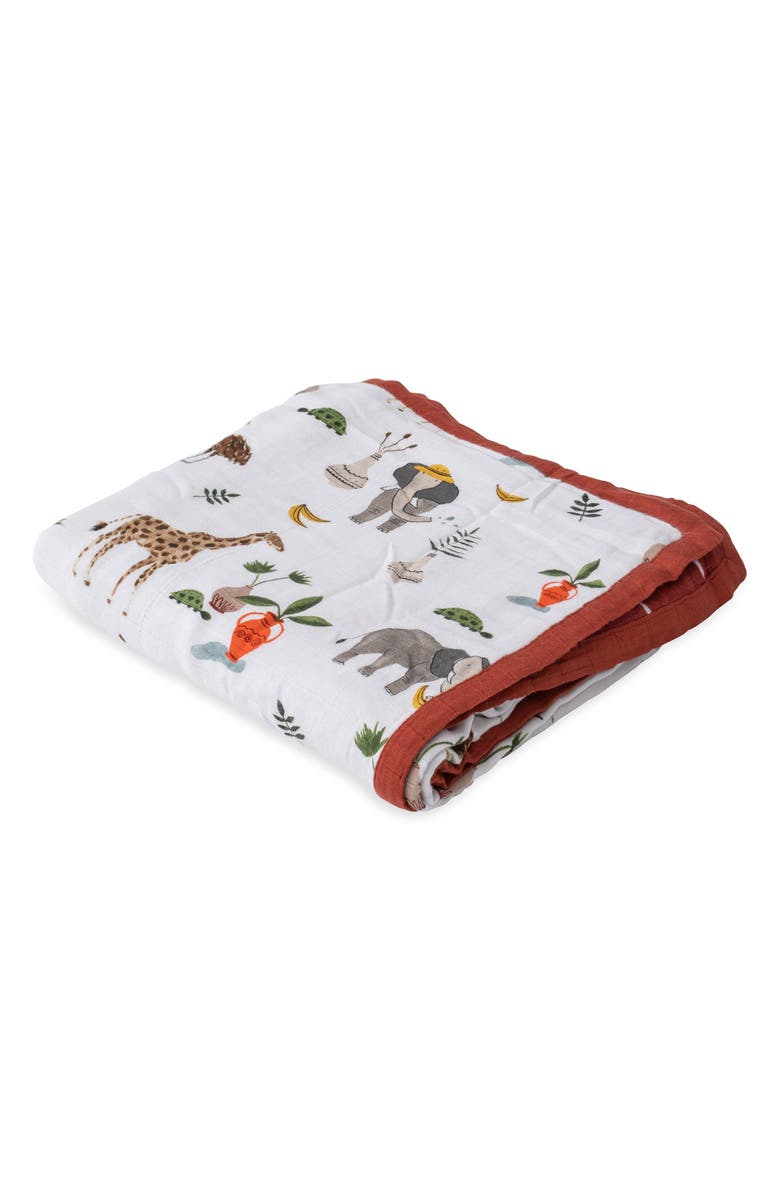 LITTLE UNICORN Deluxe Muslin Quilt, Main, color, SAFARI SOCIAL