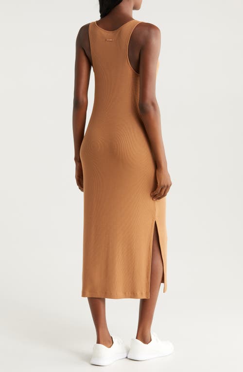 Shop Travismathew Hadley Wood Sleeveless Rib Dress In Bronze