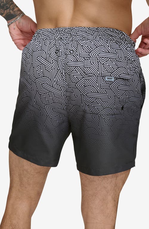 Dkny Modern Euro Swim Trunk In Black