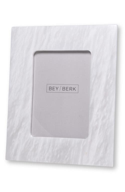 Bey-Berk Marble Picture Frame in White at Nordstrom, Size 4X6
