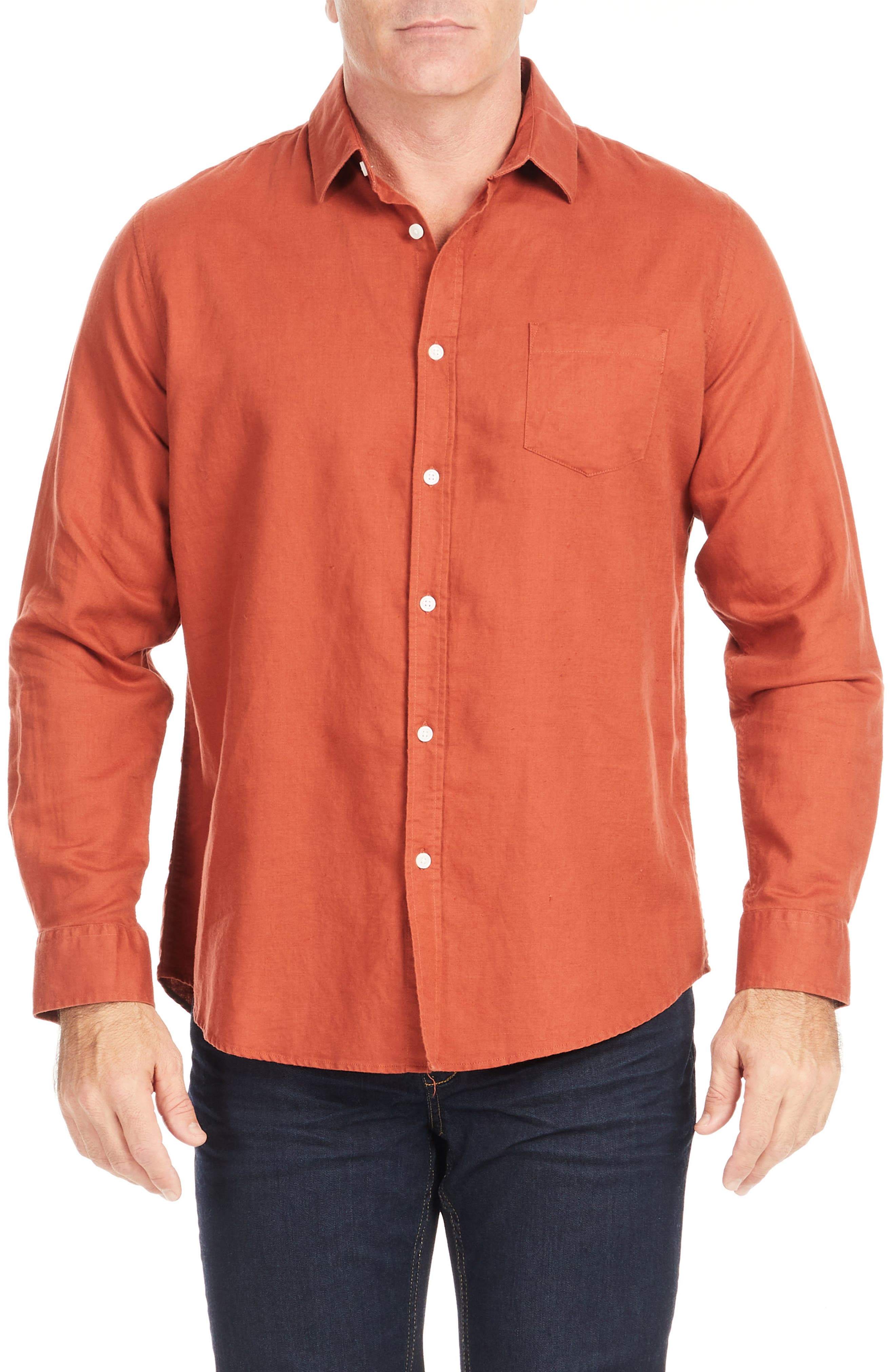 Men's Big & Tall Johnny Bigg Anders Relaxed Fit Button-Up Linen & Cotton Shirt