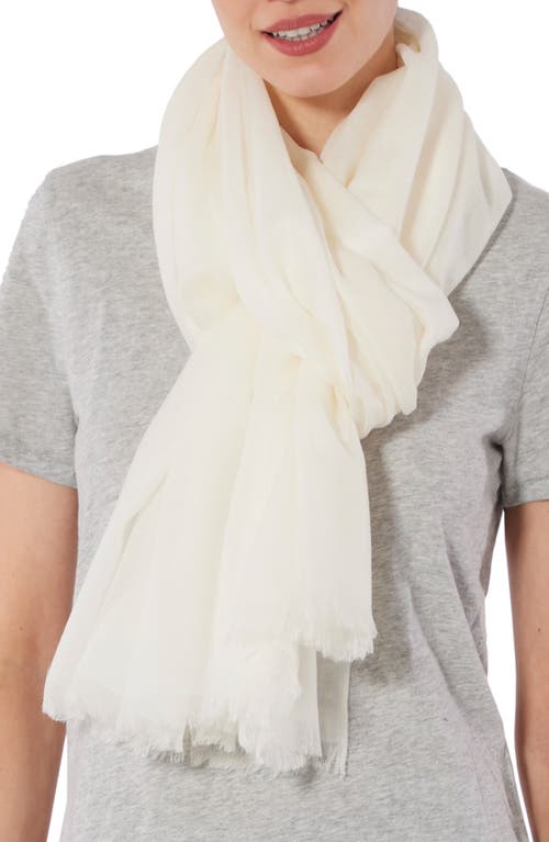 Vince Lightweight Cashmere Scarf in Optic White