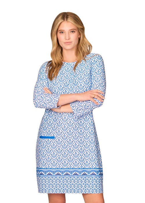 Shop Cabana Life Cabana Shift Dress In Game Day Blue