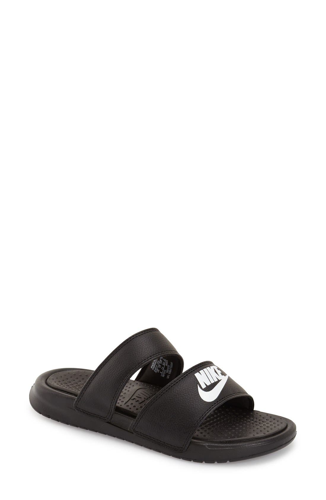 double strapped nike slides