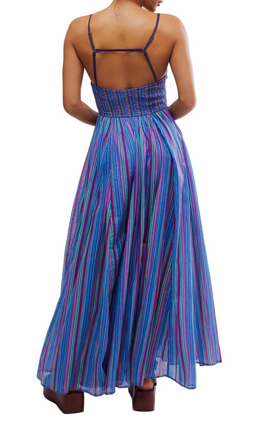 Shop Free People Dream Weaver Cotton Maxi Sundress In Aqua Combo