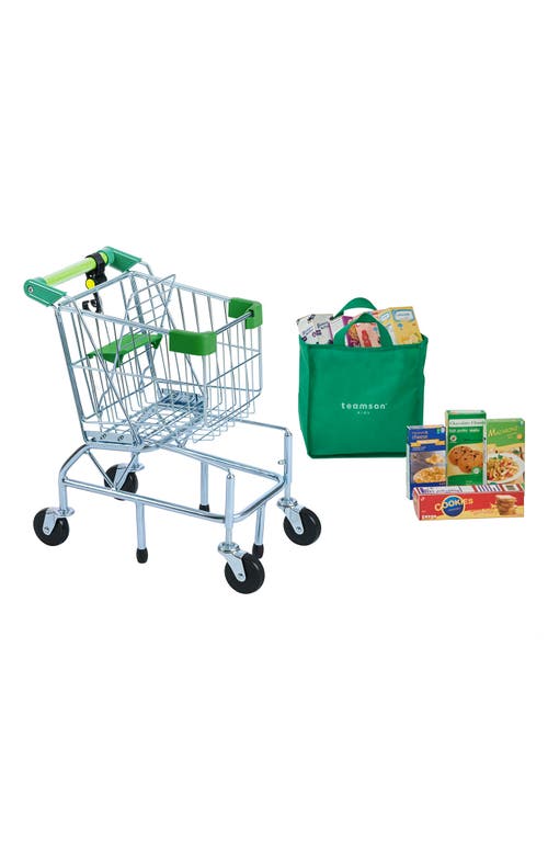 Teamson Kids Dallas Shopping Cart Playset in Chrome/Green at Nordstrom