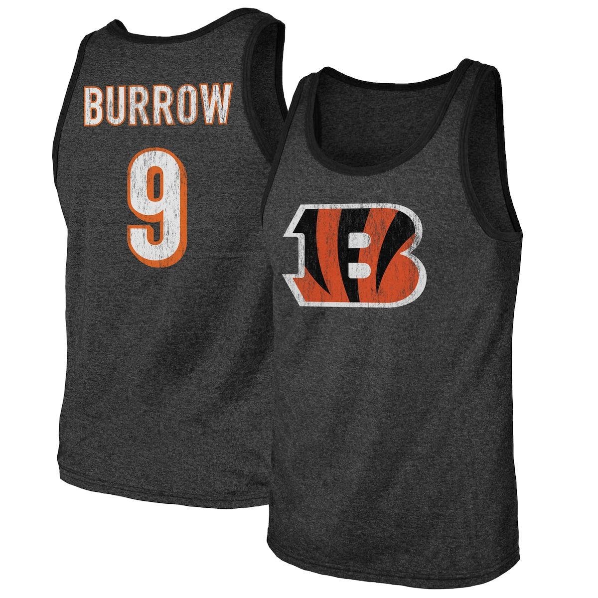 Majestic Threads Men's Fanatics Branded Joe Burrow Black Cincinnati Bengals  Name & Number Tri-Blend Tank Top | Nordstrom
