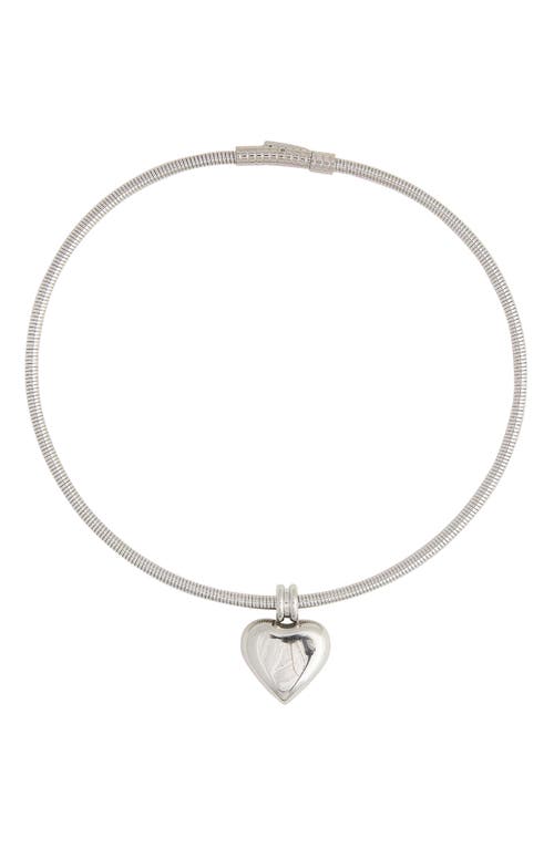 Irresistible Heart Charm Necklace in Silver