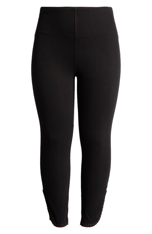 Lyssé Happy Hour Braided Crop Jeans In Midtown Black