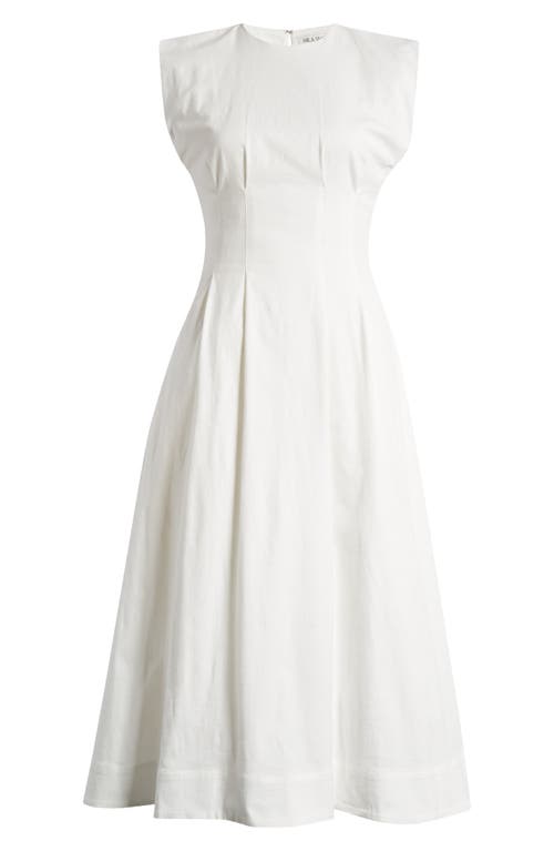 Cinched Waist Maxi Dress in White