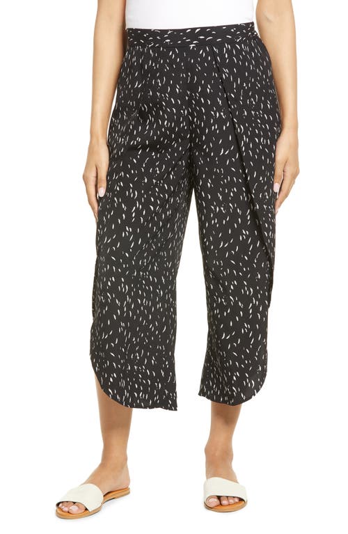 Loyal Hana Tilly Crescent Moon Crop Pants in Black And White