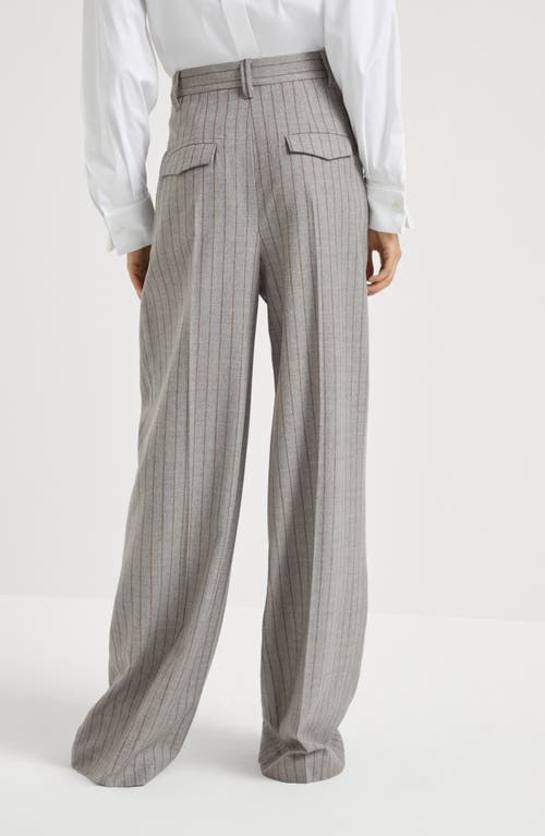 Shop Brunello Cucinelli Wide Trousers In Taupe