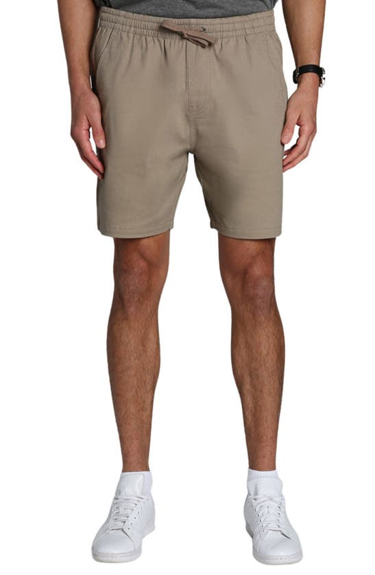 Shop Jachs Stretch Twill Pull-on Shorts In Taupe