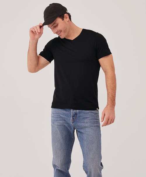 Shop Pact Organic Softspun V-neck Tee In Black