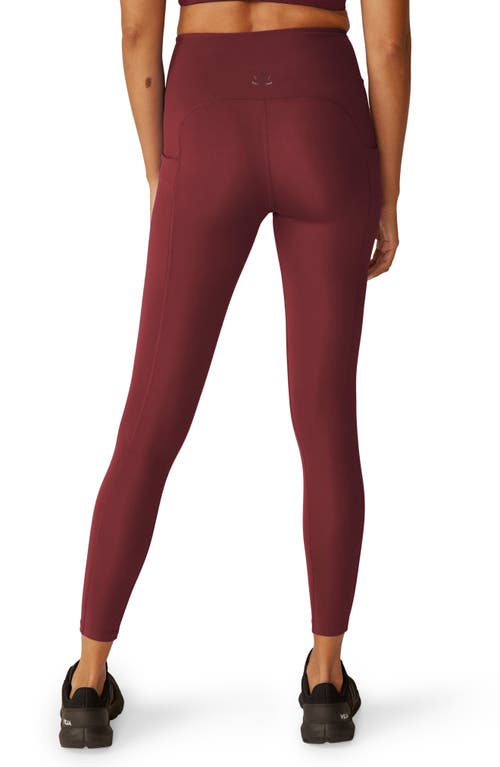 Shop Beyond Yoga Powerbeyond Strive High Waist Pocket Leggings In California Merlot