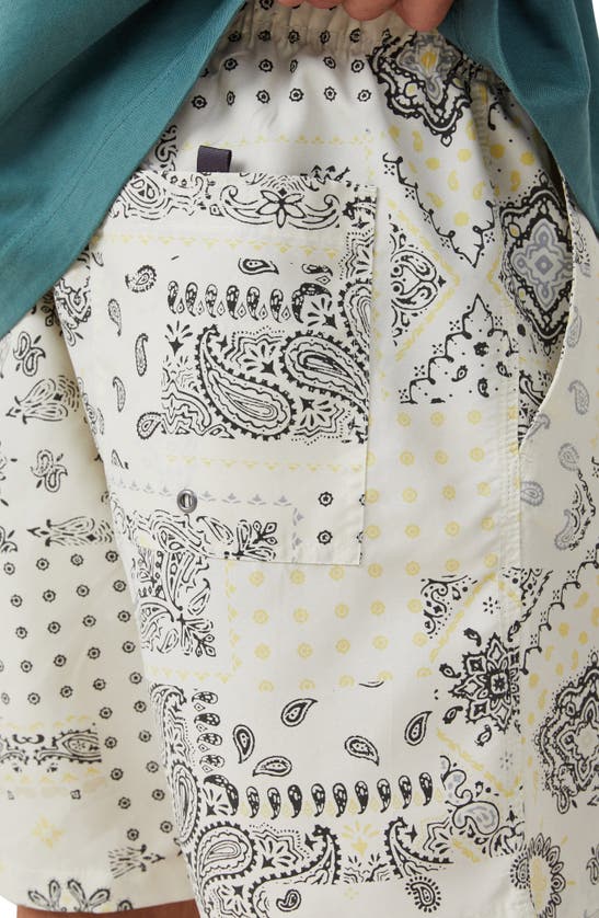 Shop Cotton On Kahuna Drawstring Shorts In White Lemon Patchwork
