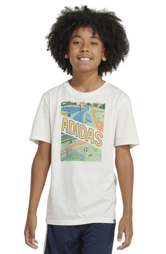 Shop Adidas Originals Kids' Play Sport Graphic T-shirt In Off White