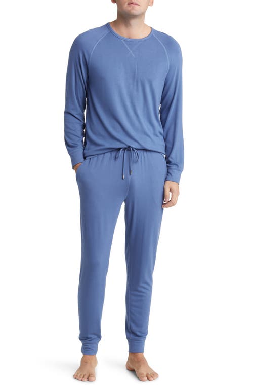 Stretch Viscose Pajama Joggers in Blue