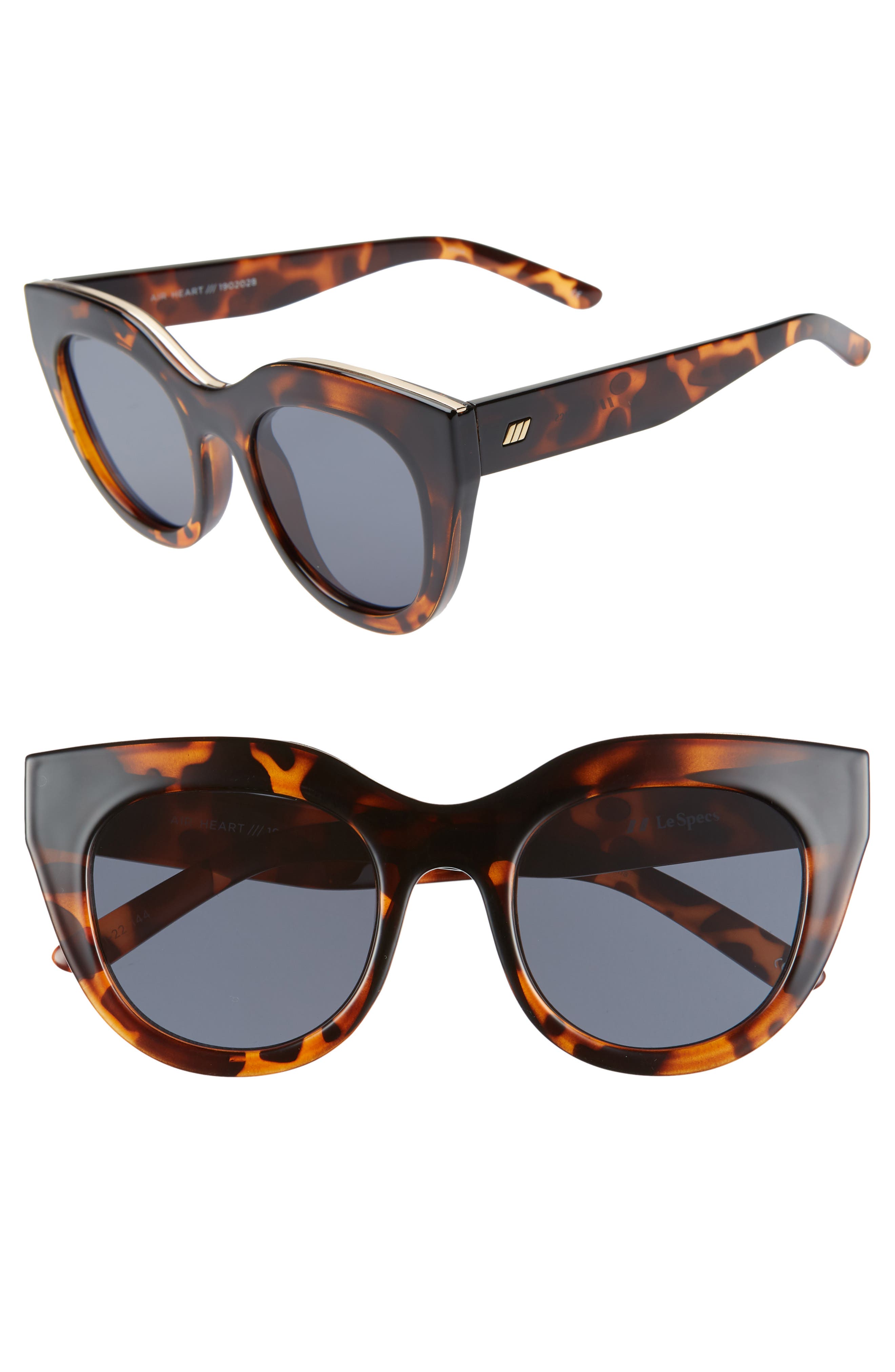 Le Specs Air Heart 51mm Sunglasses in Tortoise/Smoke at Nordstrom