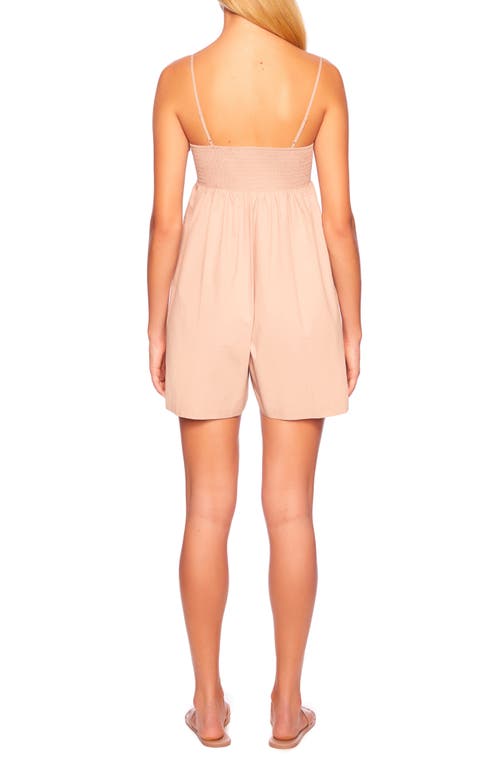 Shop Susana Monaco Sleeveless Cotton Poplin Romper In Chamoisee