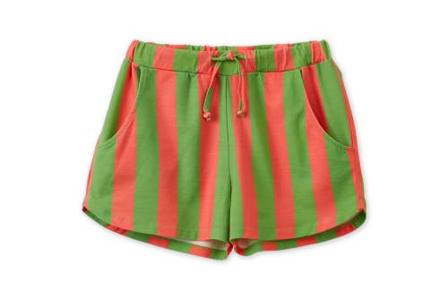 Shop Vild House Of Little Striped Tencel Shorts In Pink/green