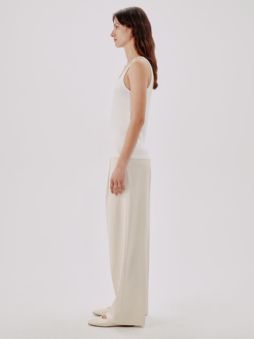 Another Tomorrow Scoop-neck Jersey Tank Top In White