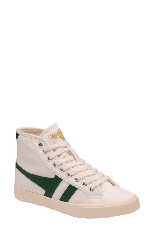 Gola Tennix Mark Cox High Top Trainer In Offwhite/green