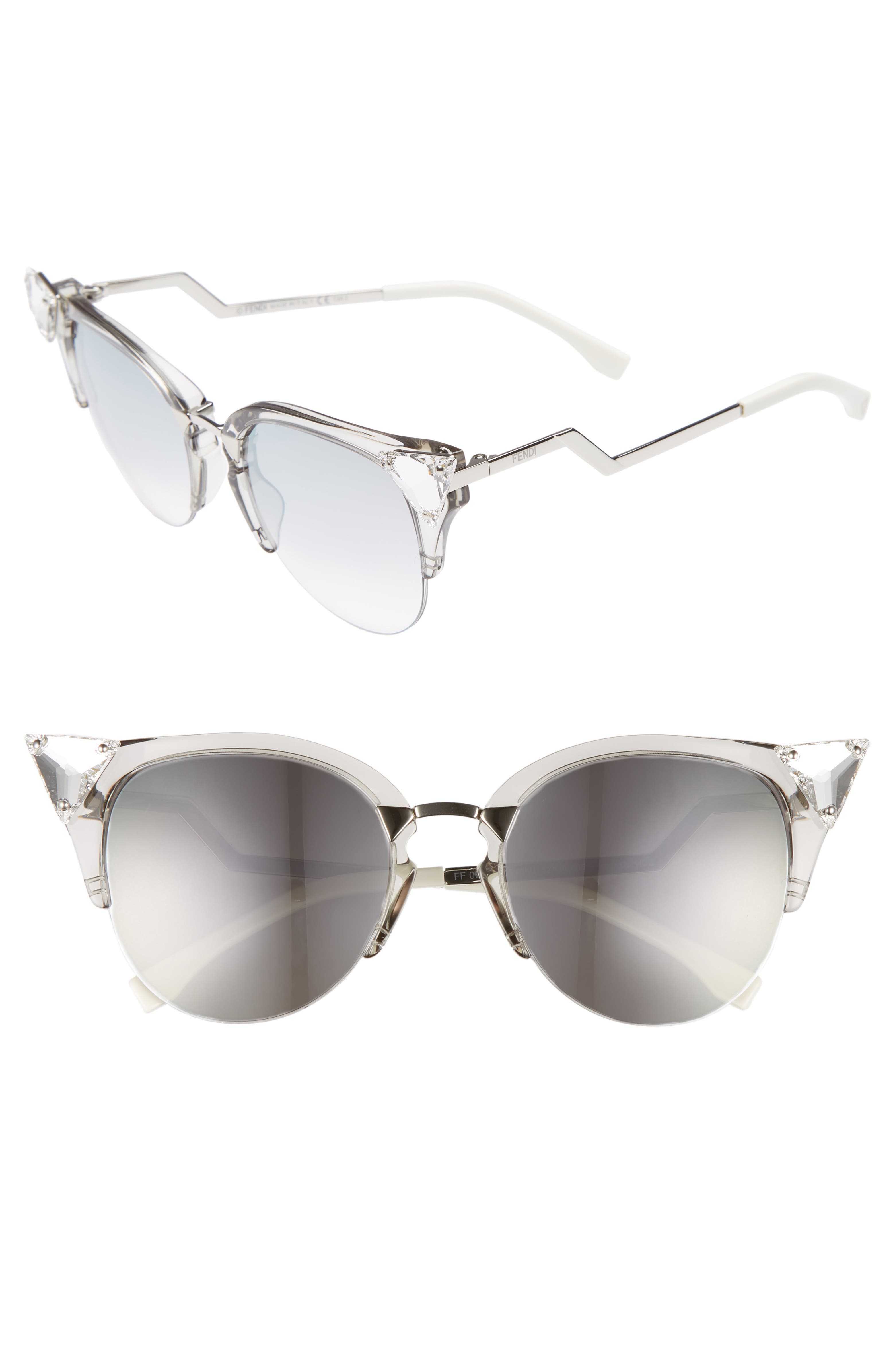 Fendi Crystal 52mm Tipped Cat Eye Sunglasses Nordstrom