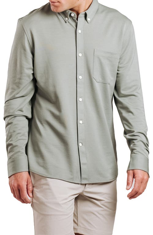 Limitless Merino Wool Blend Button-Down Shirt in Sage