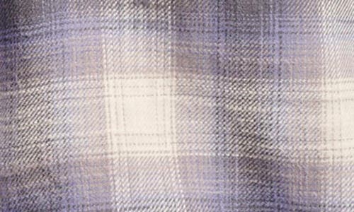 Shop Lucky Brand Raw Edge Plaid Button-up Shirt In Lavender Grey Plaid