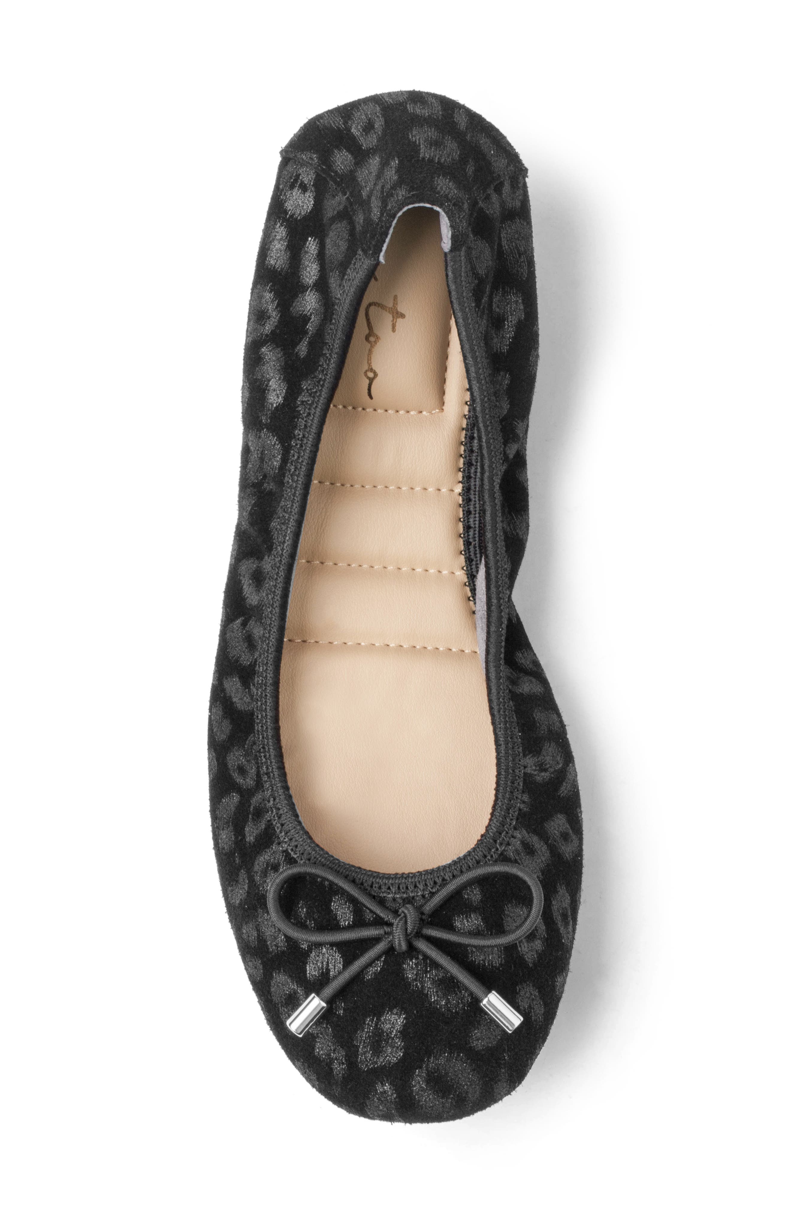 Me Too Halle 2.0 Ballet Flat in Black Foil Print Leopard Smart Closet