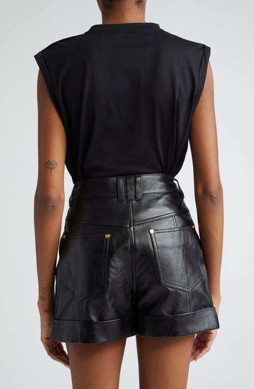 Balmain Embossed-buttons Logo-print Tank Top In Black/white