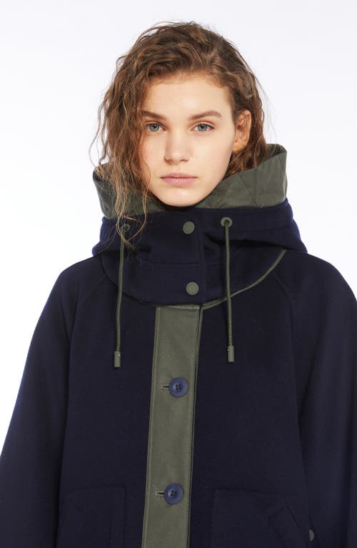 Shop Weekend Max Mara Chicca Quilted Mixed Media Jacket In Navy