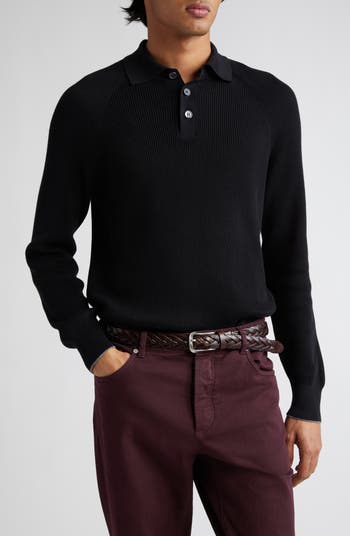 Brunello Cucinelli Polo-Style Sweater with Raglan Sleeves