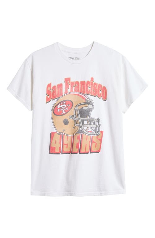 Shop Junk Food San Francisco 49ers Helmet Cotton Graphic T-shirt In White