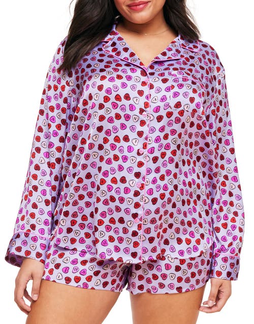 Shop Adore Me Sammi Pajama Set In Heart Purple