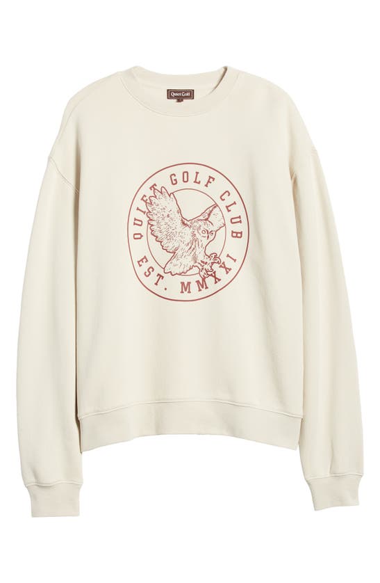 Shop Quiet Golf Owl Cotton Graphic Sweatshirt In Beige