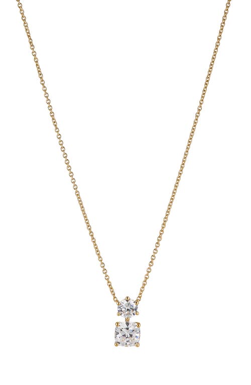 Nadri Double Solitaire Pendant Necklace in Gold at Nordstrom