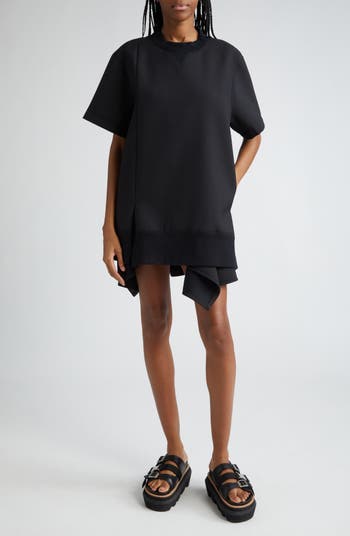 Asymmetric Short Sleeve Sweatshirt Dress
